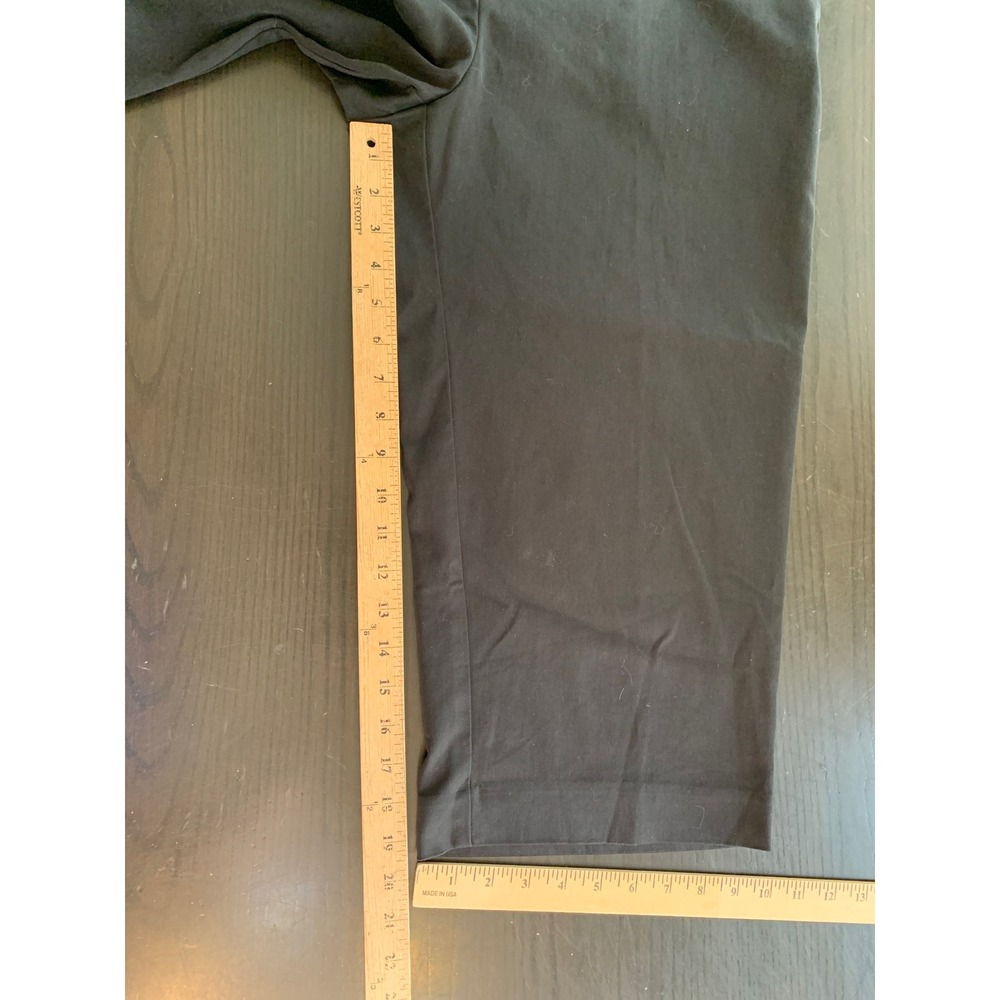Chico's Black Cropped Trousers Stretch Cotton Blend Pants Size 3 US‎ 16 Minimal - Picture 7 of 9